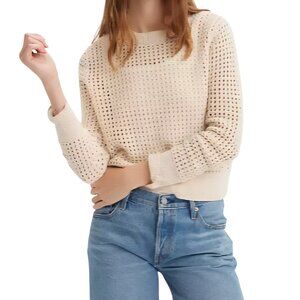 Levis Superbloom Crochet Top Open Weave Cream Cotton Size XL